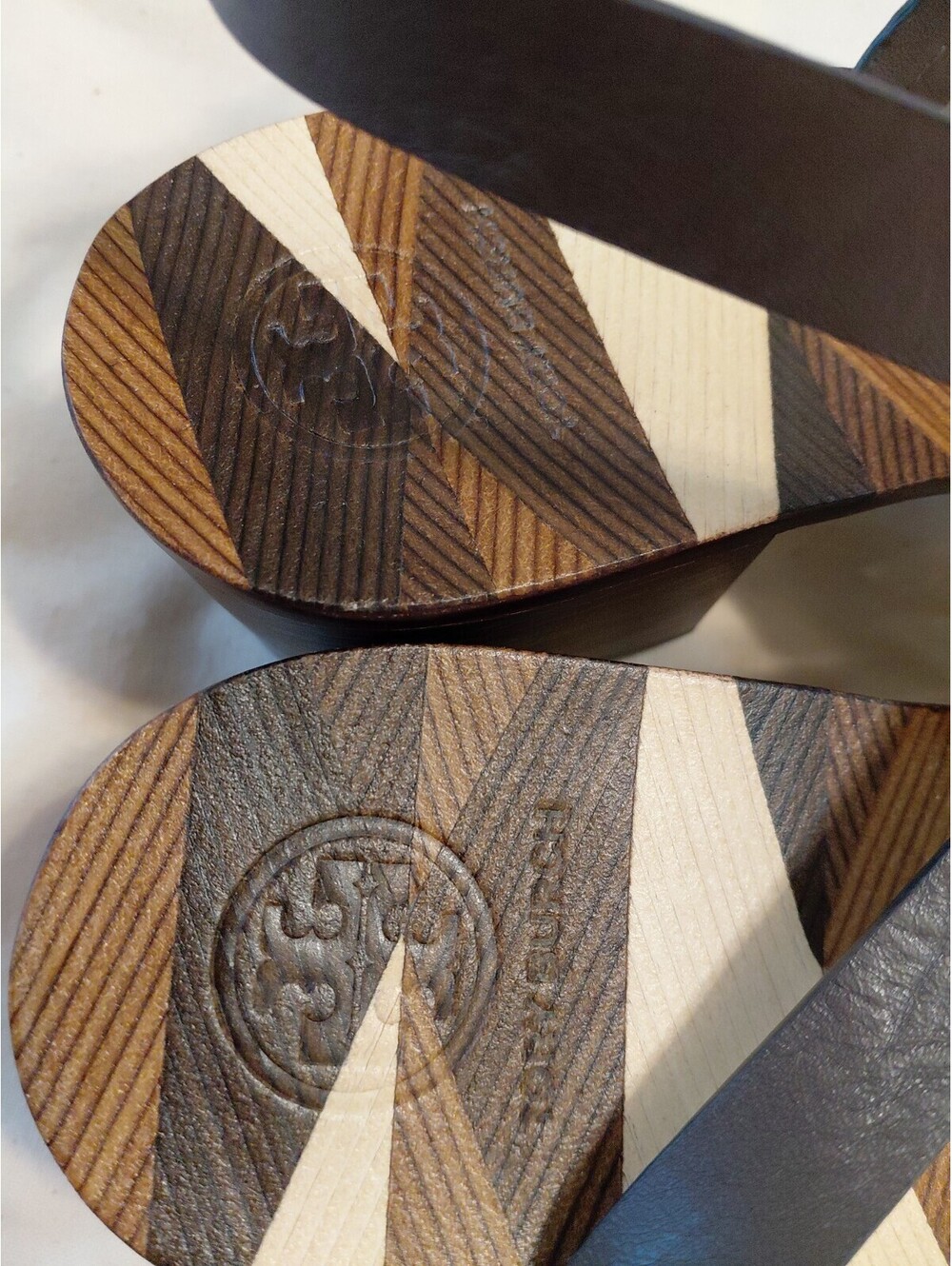 Tory Burch Miller Stacked Heel Sandals size 8.5 EUC Multicolor #403 - Picture 6 of 10